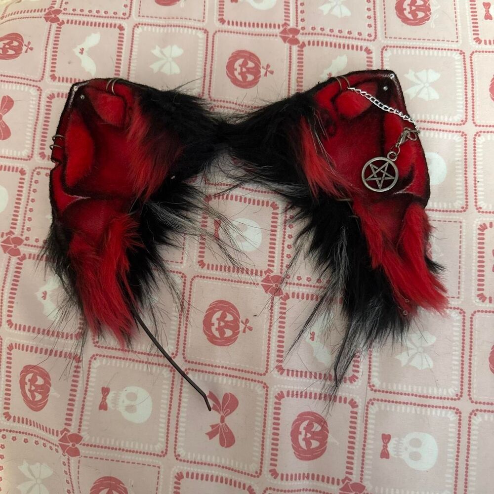 Women's Red and Black Hair-accessories